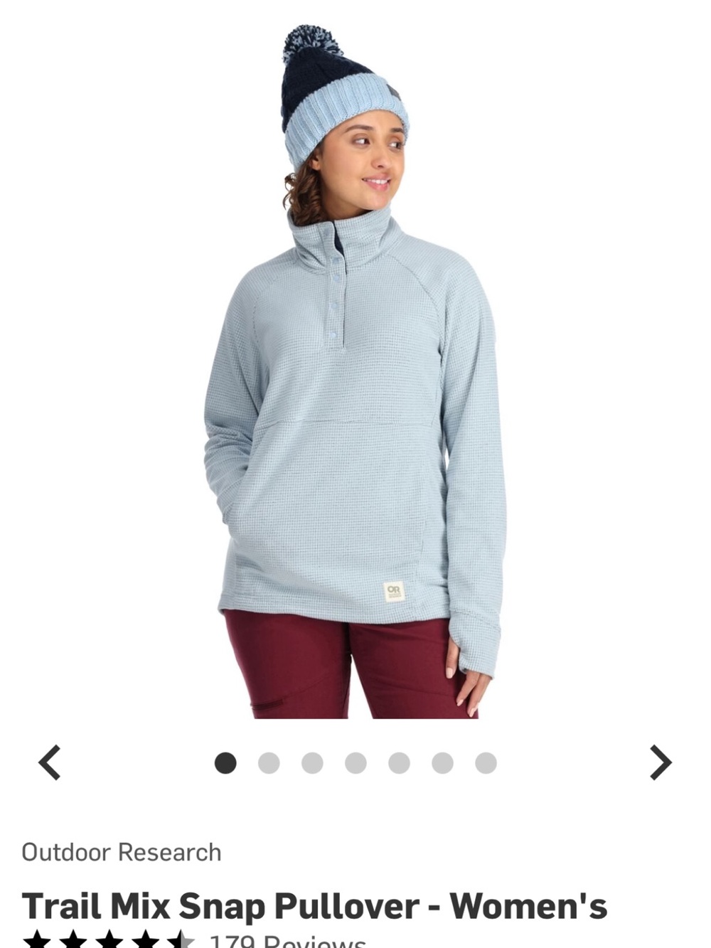 Outdoor Research Women's Trail Mix Snap Pullover - Pale gray color